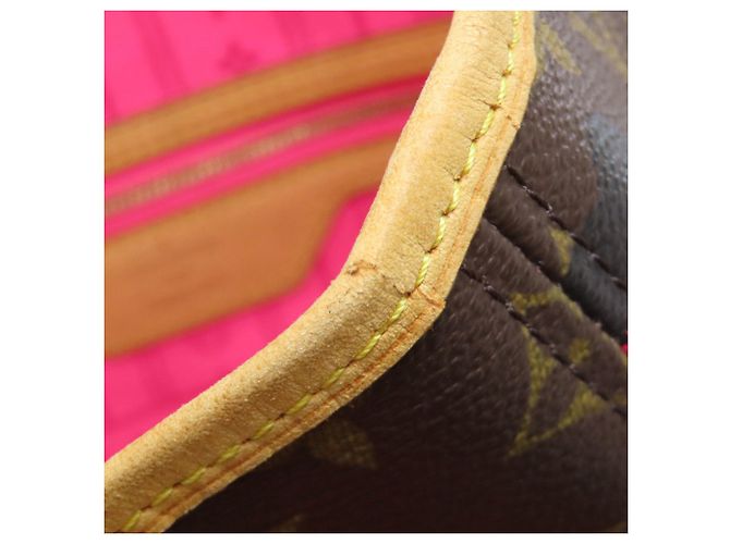 Louis Vuitton Neverfull MM Rose Tote Bag Braun Monogramm - Ansicht 14