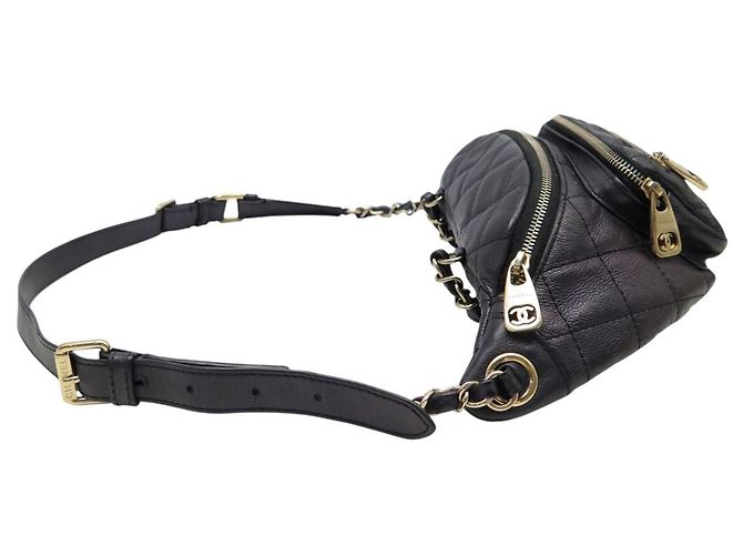 CHANEL CAVIARLEDER QUILTED GÜRTELTASCHE CROSSBODY Schwarz - Ansicht 5