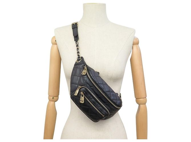 CHANEL CAVIARLEDER QUILTED GÜRTELTASCHE CROSSBODY Schwarz - Ansicht 8