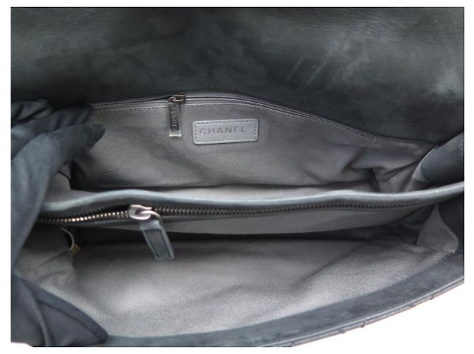 BORSA CHANEL JUMBO A FLAP SINGOLO LOGO CC RUTHENIUM BORSA CON CATENA CC Grigio antracite - vista 11