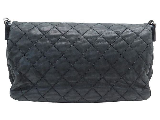 BORSA CHANEL JUMBO A FLAP SINGOLO LOGO CC RUTHENIUM BORSA CON CATENA CC Grigio antracite - vista 2