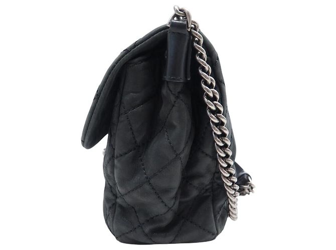 BORSA CHANEL JUMBO A FLAP SINGOLO LOGO CC RUTHENIUM BORSA CON CATENA CC Grigio antracite - vista 4