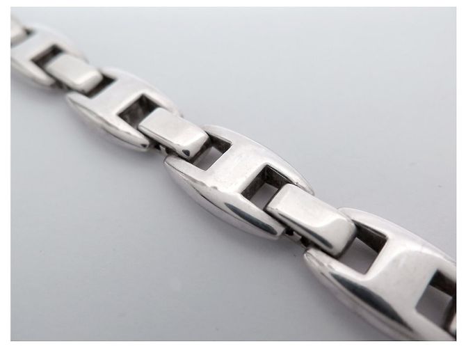 Hermès BRACCIALE VINTAGE HERMES CASSIOPEE 17,7 CM IN ARGENTO MASSICCIO 925 66GR CINTURINO IN ARGENTO - vista 11