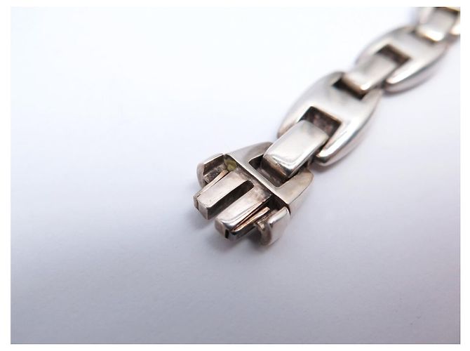 Hermès BRACCIALE VINTAGE HERMES CASSIOPEE 17,7 CM IN ARGENTO MASSICCIO 925 66GR CINTURINO IN ARGENTO - vista 13