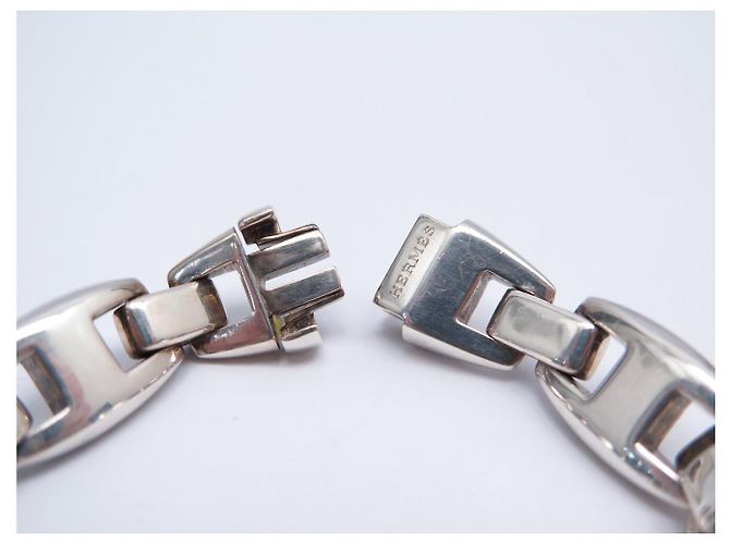 Hermès BRACCIALE VINTAGE HERMES CASSIOPEE 17,7 CM IN ARGENTO MASSICCIO 925 66GR CINTURINO IN ARGENTO - vista 14