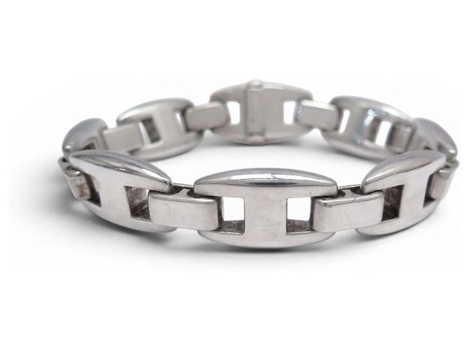 Hermès BRACCIALE VINTAGE HERMES CASSIOPEE 17,7 CM IN ARGENTO MASSICCIO 925 66GR CINTURINO IN ARGENTO - vista 3