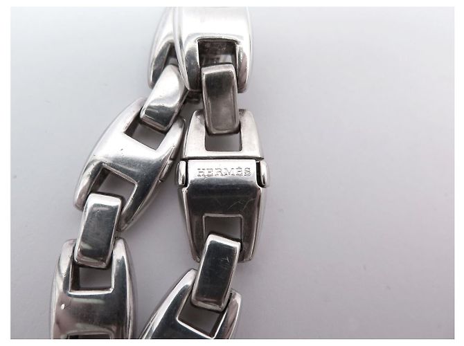 Hermès BRACCIALE VINTAGE HERMES CASSIOPEE 17,7 CM IN ARGENTO MASSICCIO 925 66GR CINTURINO IN ARGENTO - vista 5