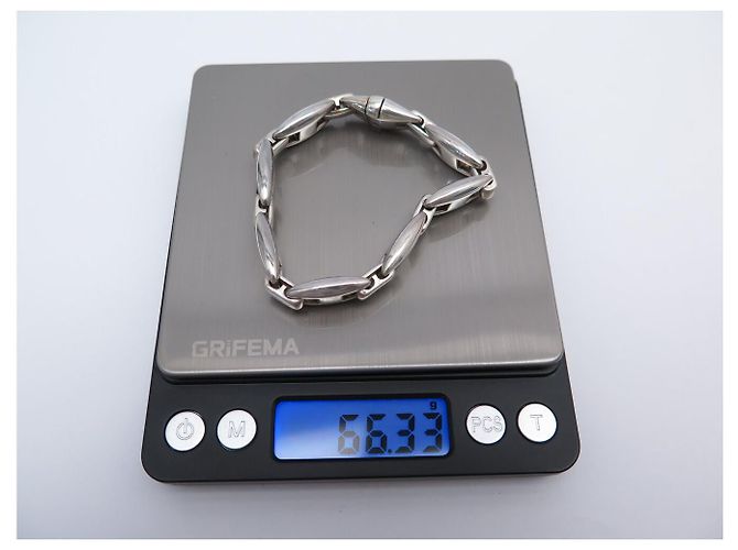 Hermès BRACCIALE VINTAGE HERMES CASSIOPEE 17,7 CM IN ARGENTO MASSICCIO 925 66GR CINTURINO IN ARGENTO - vista 9