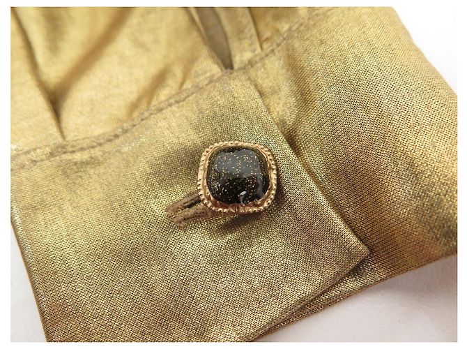 CAMICIA VINTAGE CHANEL P41511 BOTTONI CABOCHON GRIPOIX M 38 SETA TOP D'oro - vista 11