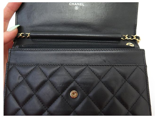 BORSA CHANEL WALLET ON CHAIN O-MINI A33814 IN PELLE QUILTED WOC Nero - vista 13