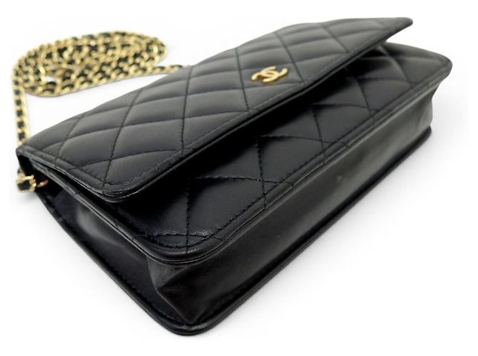 BORSA CHANEL WALLET ON CHAIN O-MINI A33814 IN PELLE QUILTED WOC Nero - vista 3