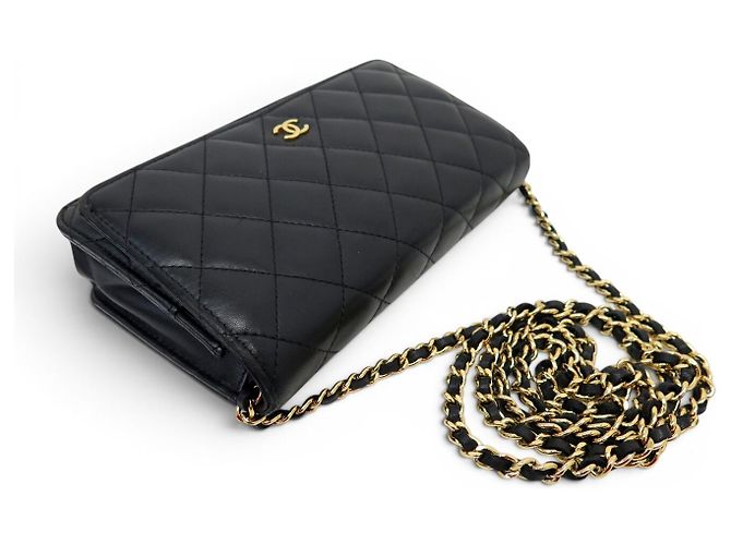 BORSA CHANEL WALLET ON CHAIN O-MINI A33814 IN PELLE QUILTED WOC Nero - vista 4