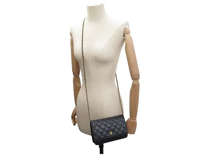 BORSA CHANEL WALLET ON CHAIN O-MINI A33814 IN PELLE QUILTED WOC Nero - vista 5