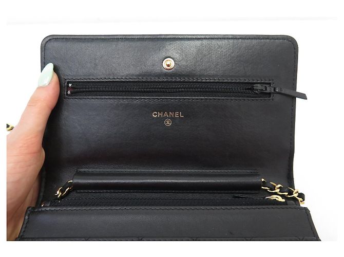 BORSA CHANEL WALLET ON CHAIN O-MINI A33814 IN PELLE QUILTED WOC Nero - vista 7