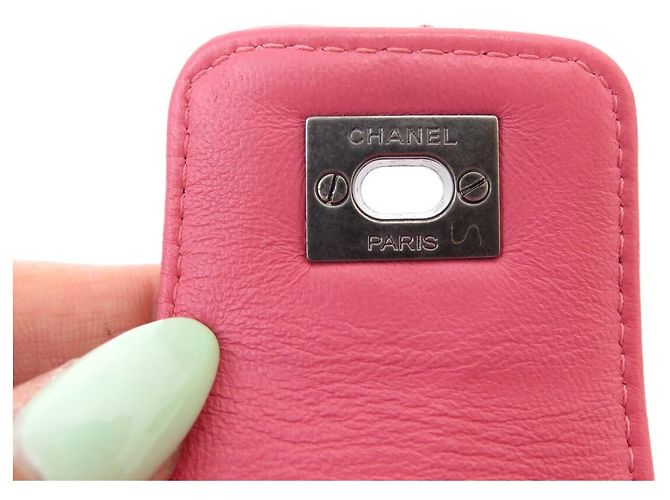 NUOVO BRACCIALE CHANEL CHIUSURA TIMELESS A61066 15,5CM IN PELLE QUILT ROSA - vista 10