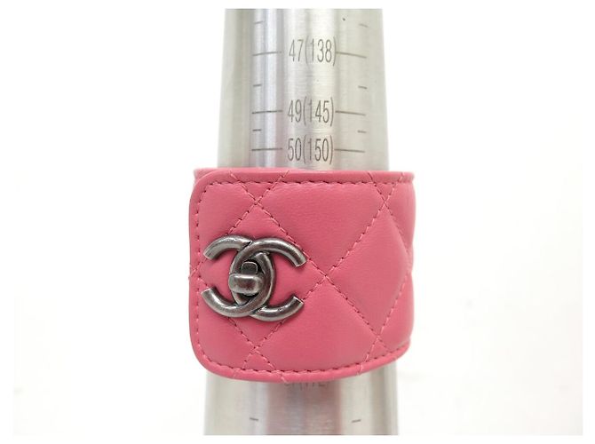 NUOVO BRACCIALE CHANEL CHIUSURA TIMELESS A61066 15,5CM IN PELLE QUILT ROSA - vista 8