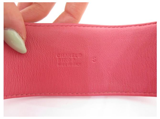 NUOVO BRACCIALE CHANEL CHIUSURA TIMELESS A61066 15,5CM IN PELLE QUILT ROSA - vista 9