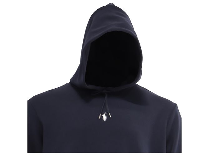 Polo Ralph Lauren Kapuzenpullover aus navyblauer Baumwolle mit gesticktem Logo Marineblau - Ansicht 2
