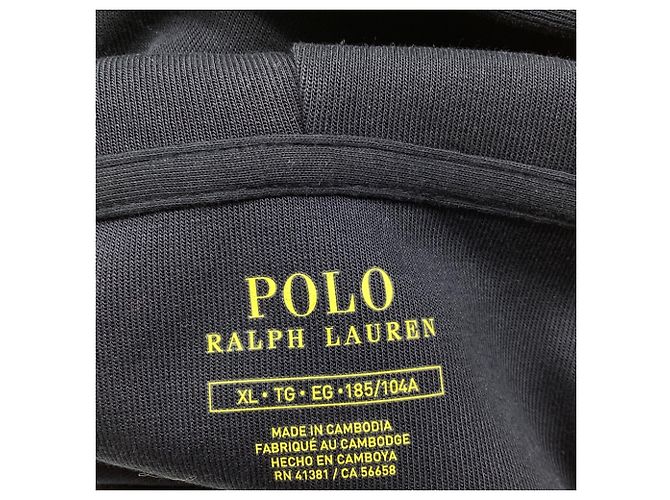 Polo Ralph Lauren Kapuzenpullover aus navyblauer Baumwolle mit gesticktem Logo Marineblau - Ansicht 6