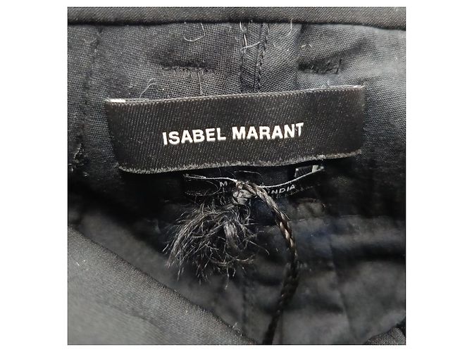 Pantalones rectos de algodón negro adornados de Isabel Marant - vista 3