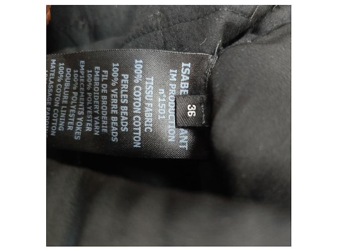 Pantalones rectos de algodón negro adornados de Isabel Marant - vista 4