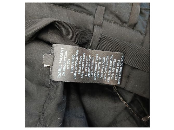 Pantalones rectos de algodón negro adornados de Isabel Marant - vista 5