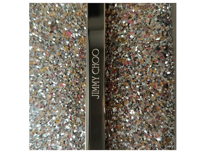 Clutch Margot con Cadena Jimmy Choo en Brillo Plateado - vista 11