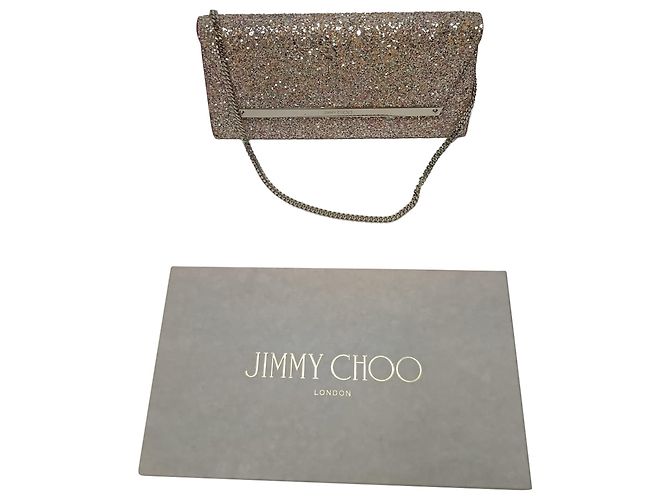 Clutch Margot con Cadena Jimmy Choo en Brillo Plateado - vista 12