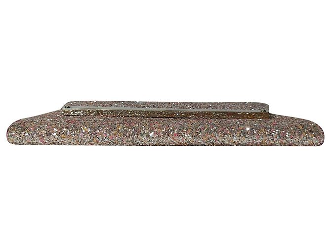 Clutch Margot con Cadena Jimmy Choo en Brillo Plateado - vista 4