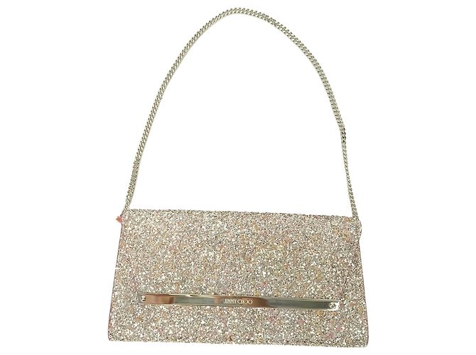 Clutch Margot con Cadena Jimmy Choo en Brillo Plateado - vista 5