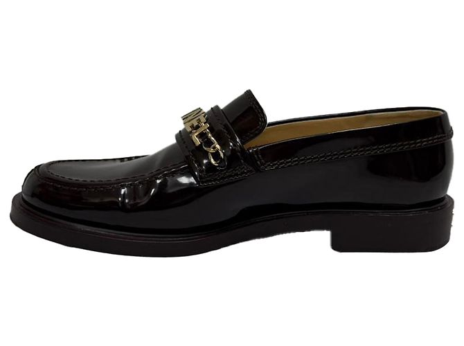 Timeless Mocassini con logo lucido Chanel in pelle di vitello marrone Rosso - vista 4