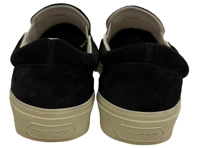 Sneakers Slip-On Jude di Tom Ford in Camoscio Nero - vista 3