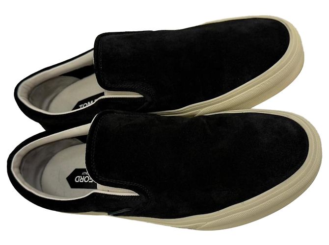 Sneakers Slip-On Jude di Tom Ford in Camoscio Nero - vista 5