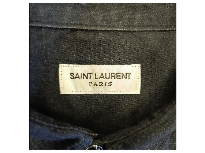 Saint Laurent Button-Down-Hemd aus schwarzer Baumwolle - Ansicht 4