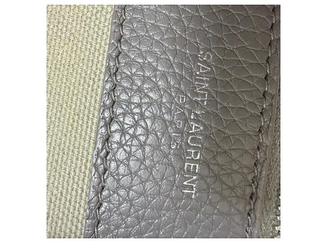 Bolsa Sac De Jour Nano da Saint Laurent em couro cinza - vista 15