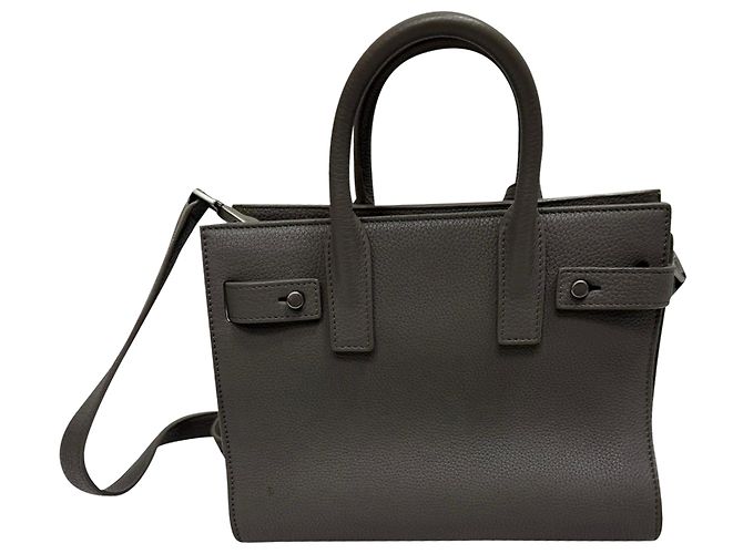 Bolsa Sac De Jour Nano da Saint Laurent em couro cinza - vista 2