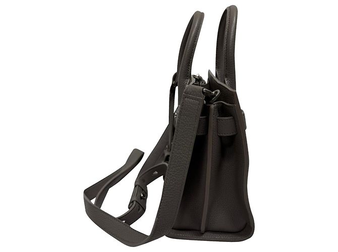 Bolsa Sac De Jour Nano da Saint Laurent em couro cinza - vista 3