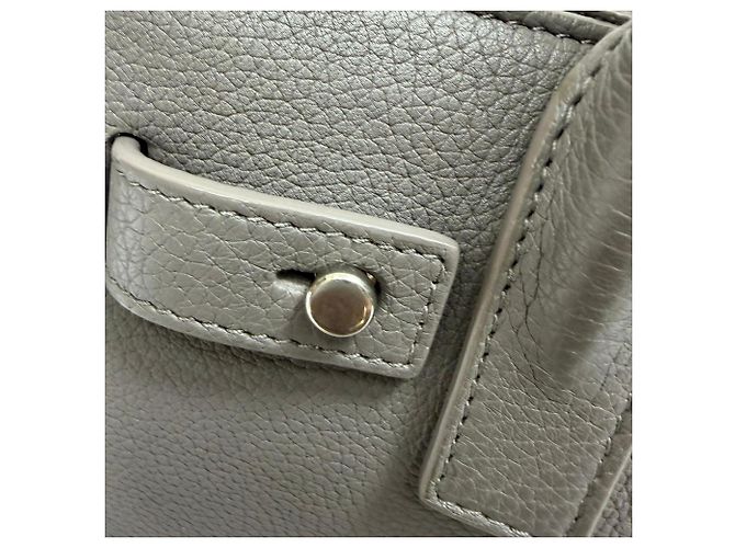 Bolsa Sac De Jour Nano da Saint Laurent em couro cinza - vista 4