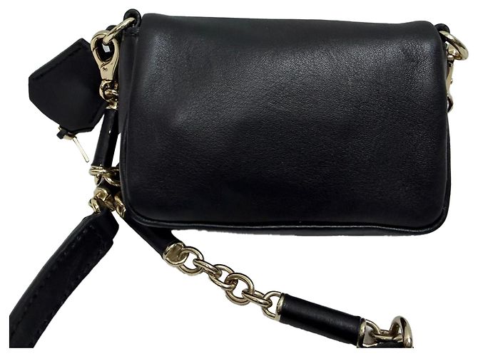 Tiny Tim Umhängetasche aus schwarzem Leder von Anya Hindmarch - Ansicht 10