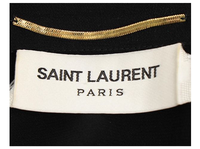 Vestido Mini Cinturón Saint Laurent en Acetato Negro - vista 5
