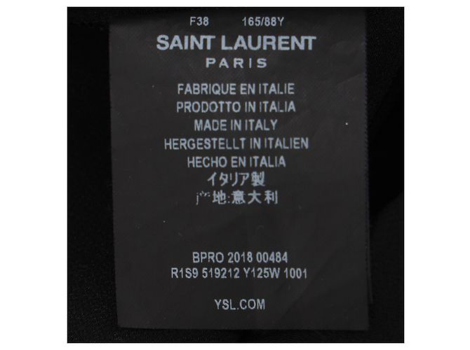 Vestido Mini Cinturón Saint Laurent en Acetato Negro - vista 6