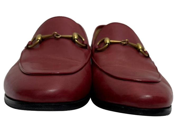 Mocassini Gucci Jordaan in pelle di vitello rossa - vista 2