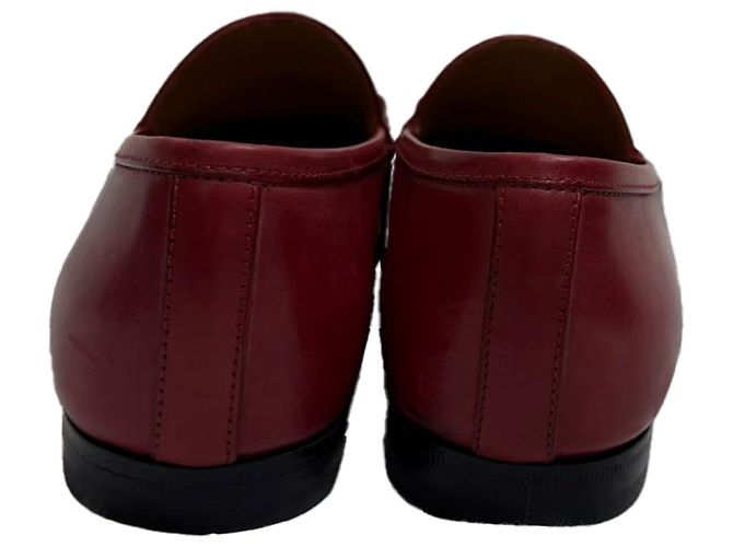 Mocassini Gucci Jordaan in pelle di vitello rossa - vista 3