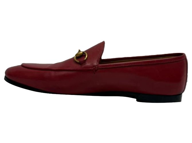 Mocassini Gucci Jordaan in pelle di vitello rossa - vista 4