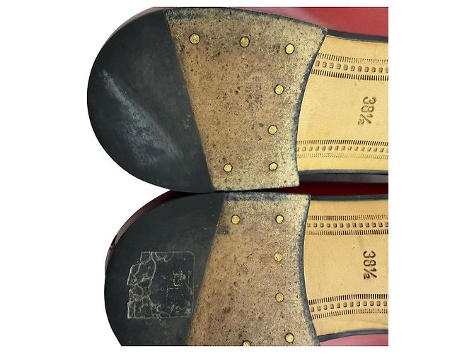 Mocassini Gucci Jordaan in pelle di vitello rossa - vista 9