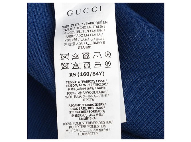 Gucci GG Besticktes Strick-Minikleid aus blauer Polyester - Ansicht 5