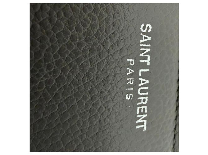 Saint Laurent Rive Gauche Compact Zip Geldbörse aus grauem Leder - Ansicht 8