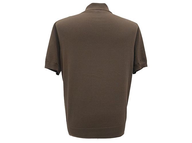 Polo de algodón marrón de punto Dolce & Gabbana Castaño Roja - vista 3
