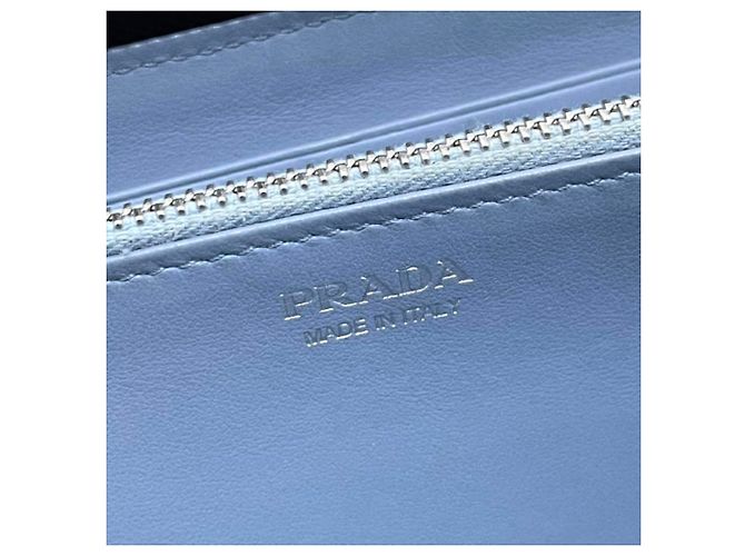 Portafoglio Lungo Prada in Nero e Azzurro Chiaro - vista 7