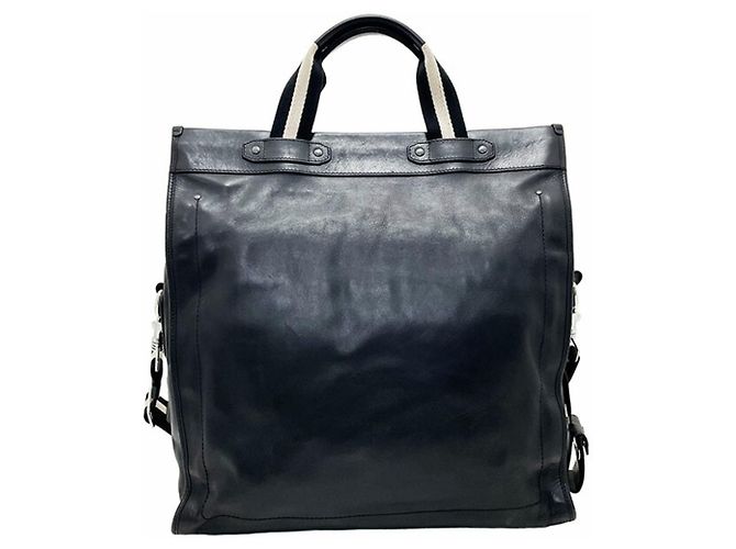 Borsa tote in pelle a righe Bally Nero - vista 2